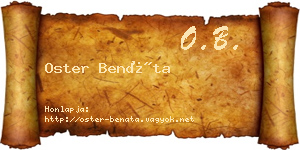 Oster Benáta névjegykártya